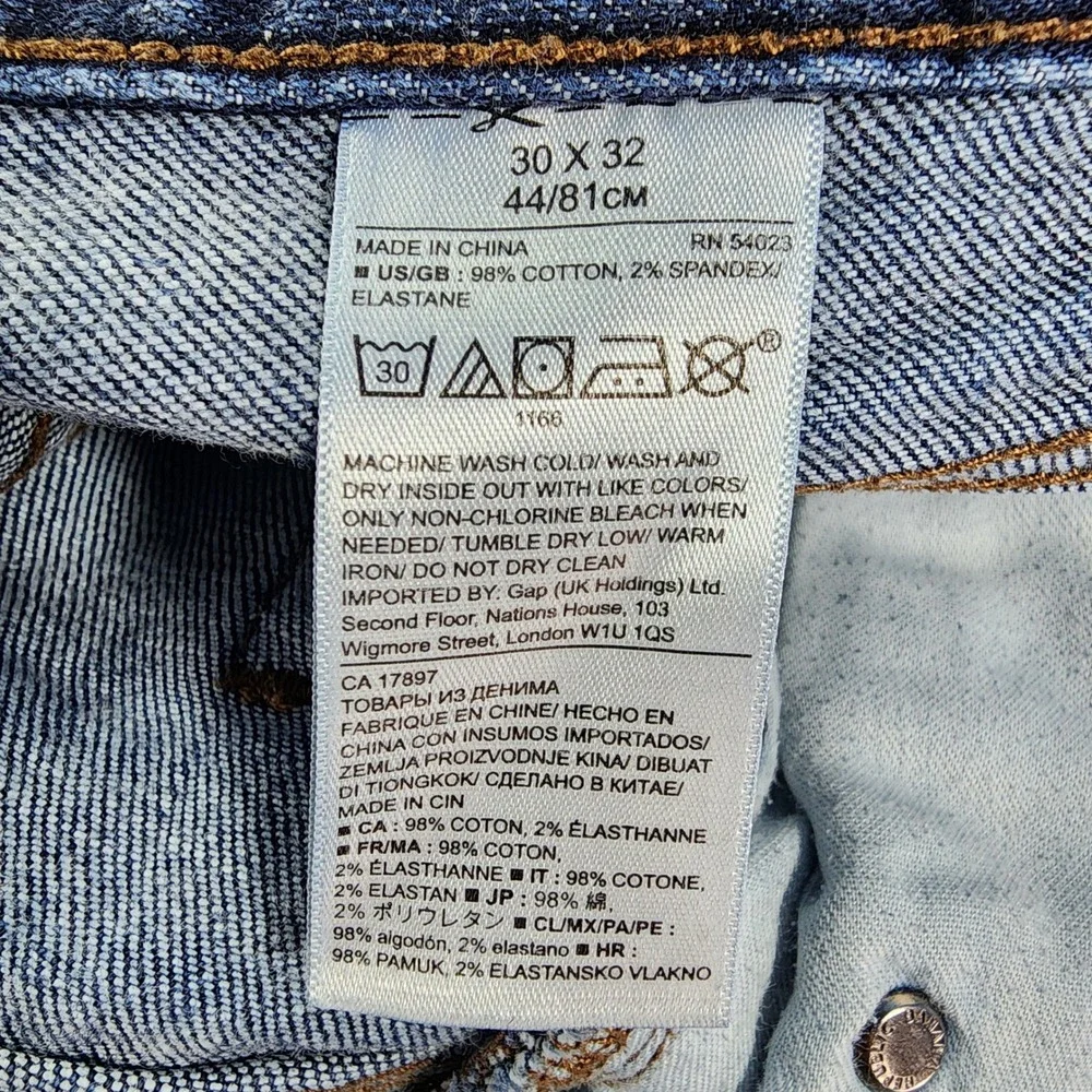 Banana Republic Mens Slim Straight Jeans 30x32 Dark Wash Stretch Cotton Spandex